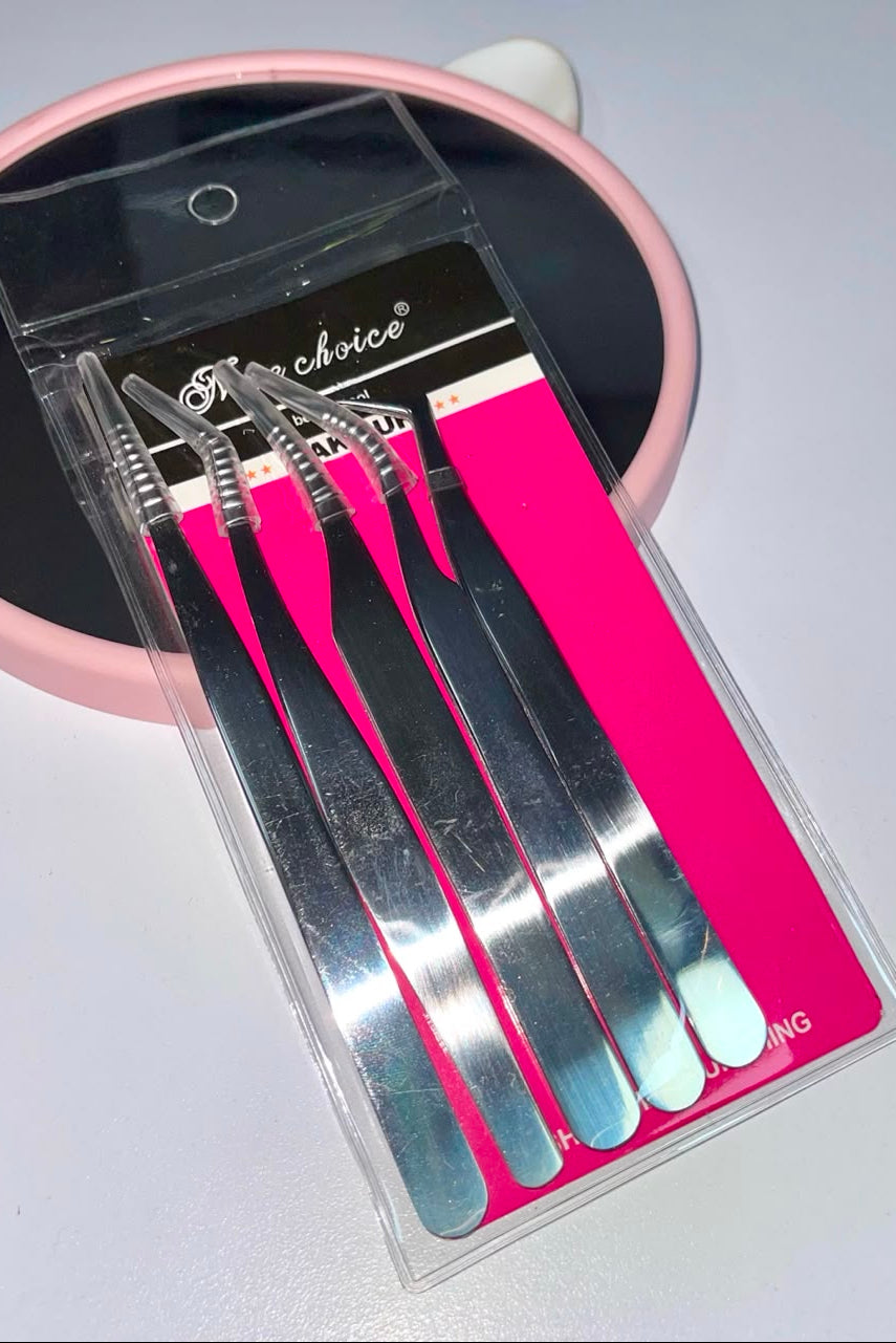KIT DE PINZAS PARA PESTAÑAS PELO A PELO