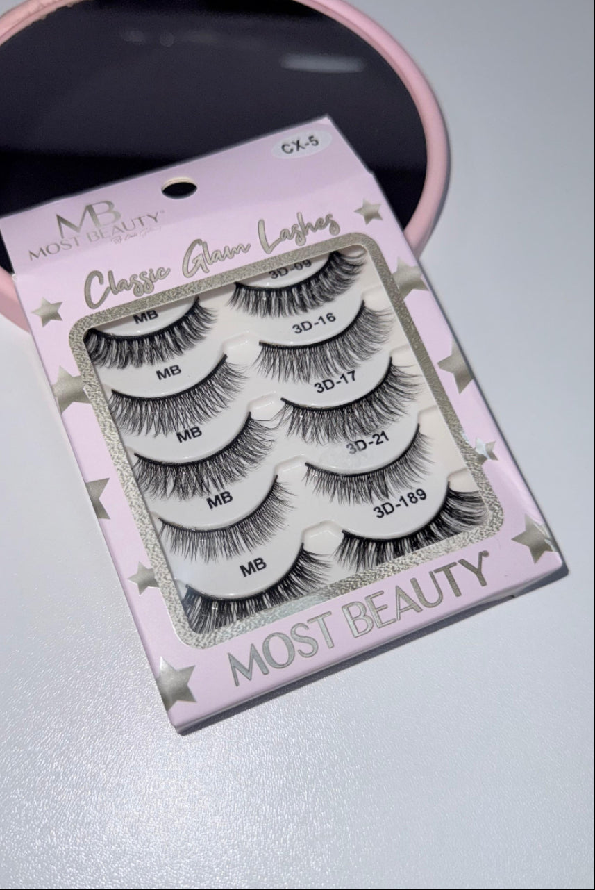 SET DE PESTAÑAS MOST BEAUTY X 5
