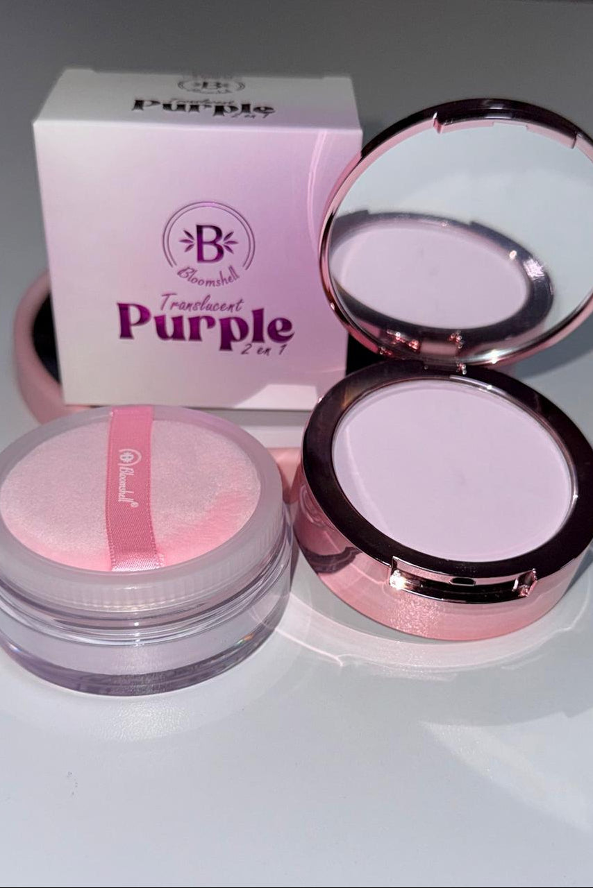 POLVO TRASLUCIDO PURPURA BLOOMSHELL 2 EN 1