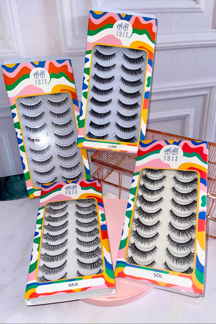 SET DE PESTAÑAS DOCE DOCE X 10 PARES
